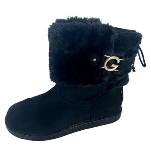 GBG G by Guess Los Angeles Adlea Womens Black Faux Suede And Fur Ankle Boots 7.5